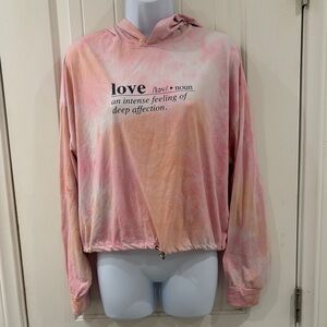 Charlotte Russe Pink and Orange Love Hoodie
